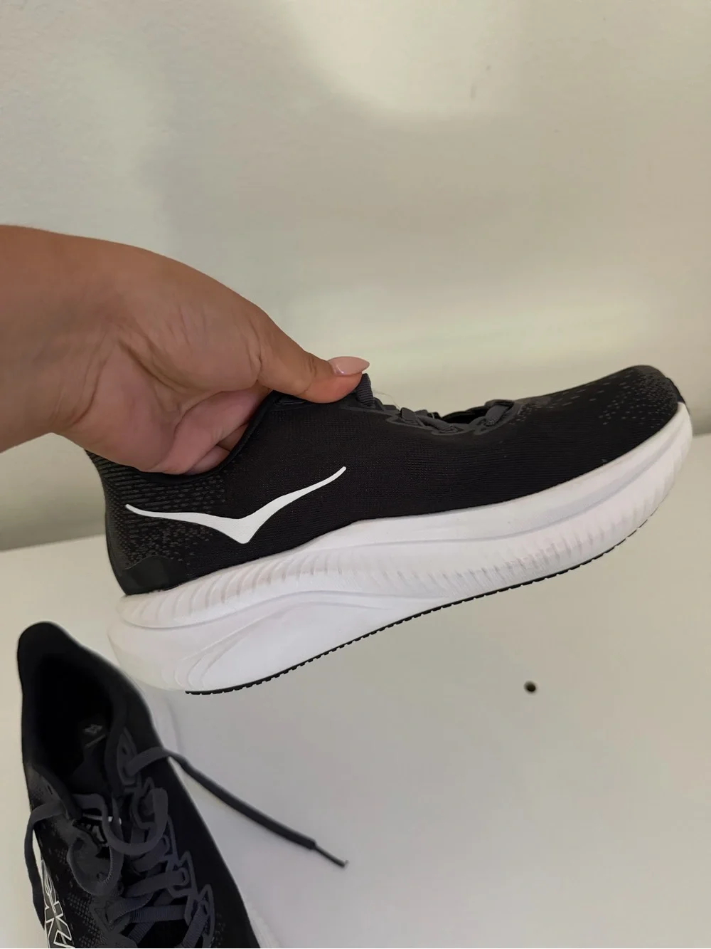 Hoka Women's Mach 6 Black and White Performance Running Shoe